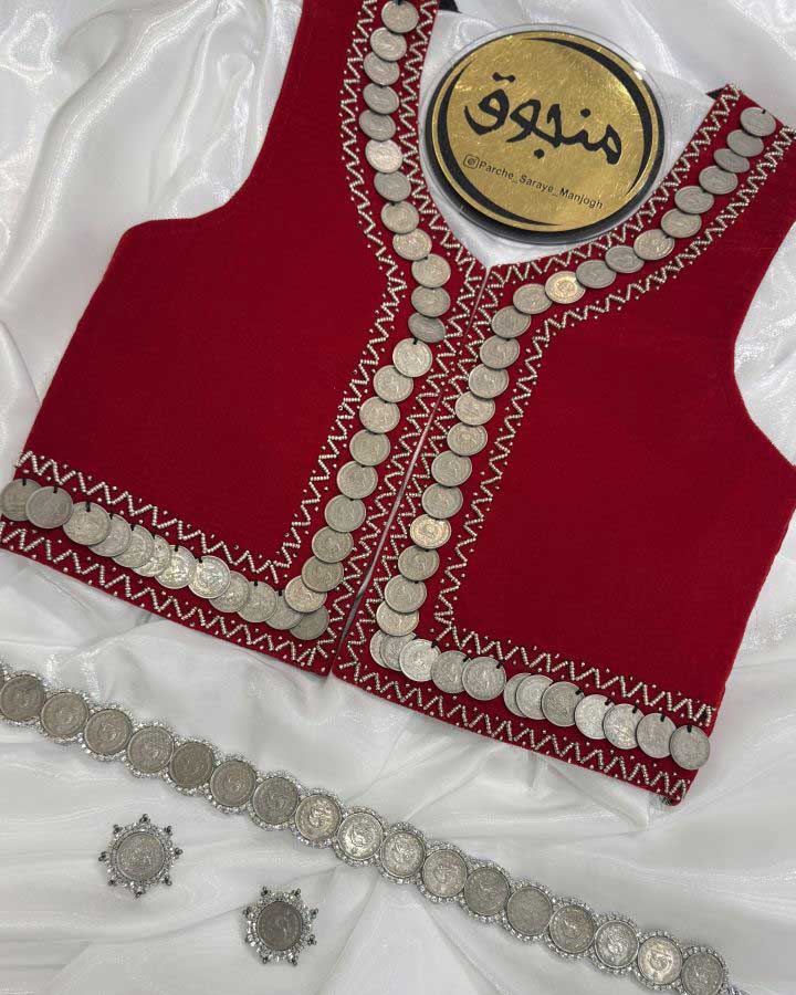 مدل سخمه سکه دوزی با ست کمربند و سنجاق آستین برند منجوق