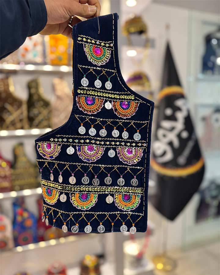 جلیقه مخمل منجوق دوزی مدل جغد برند منجوق