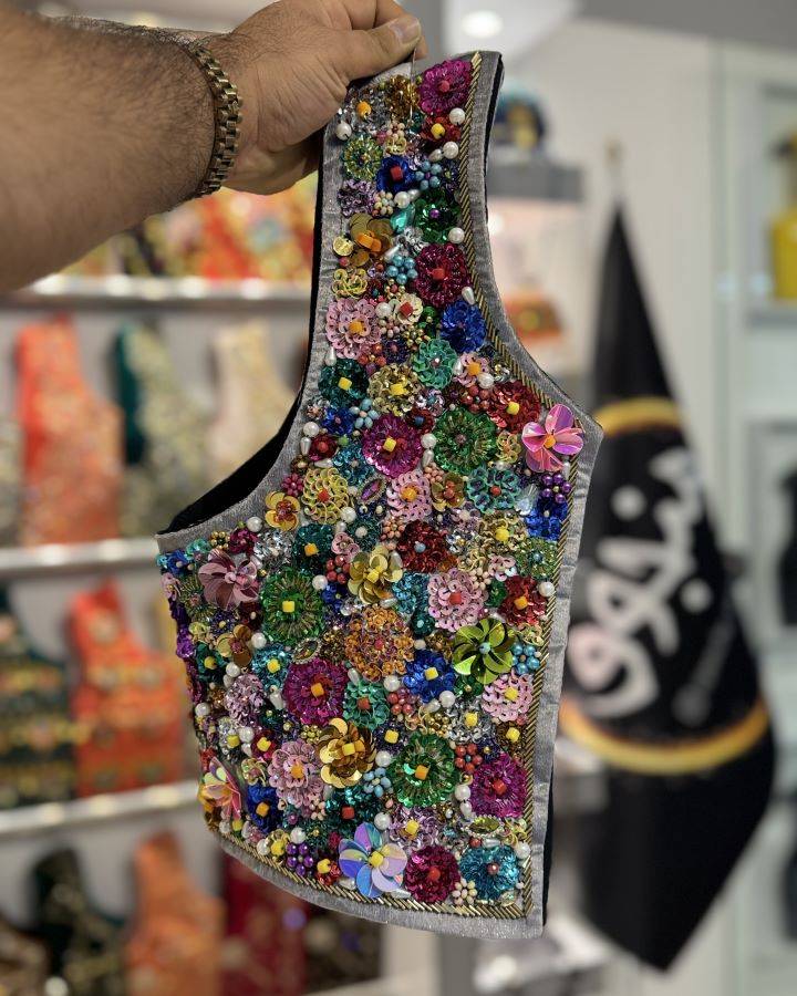 سخمه سوزن دوزی منجوق مدل باغ بهشت