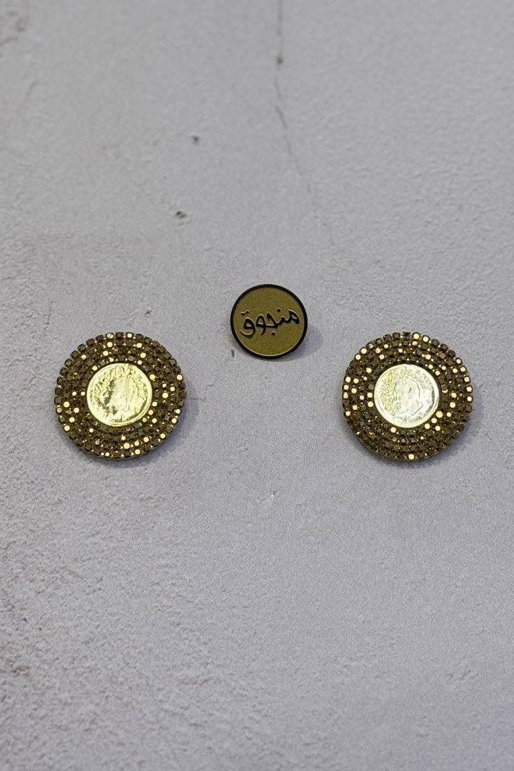 سنجاق آستین گرد منجوق مدل شاین
