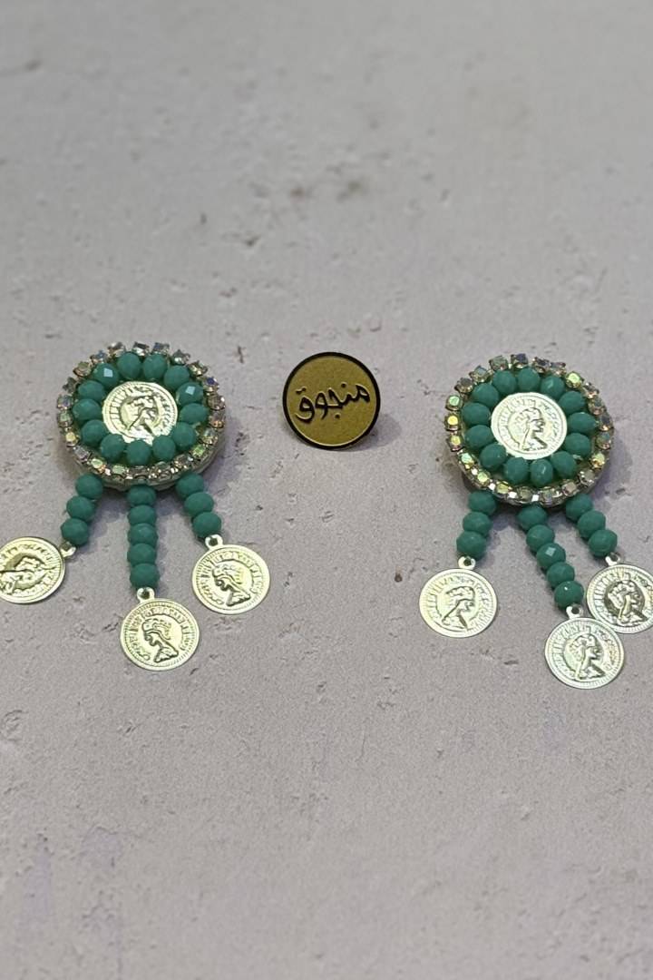 سنجاق سرآستین کریستالی آویزدار منجوق