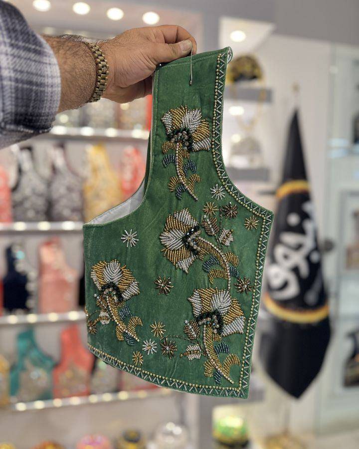 سخمه گلدوزی سه بعدی منجوق مدل اسرین